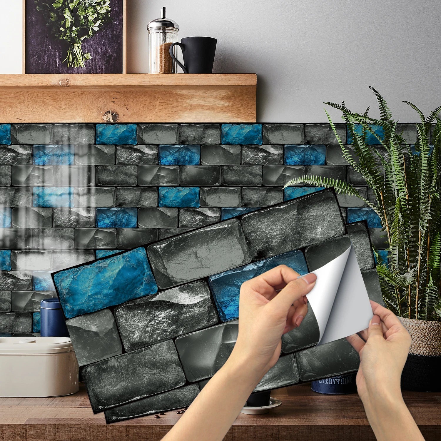 Vintage Faux Wall Tile Self-Adhesive Decal