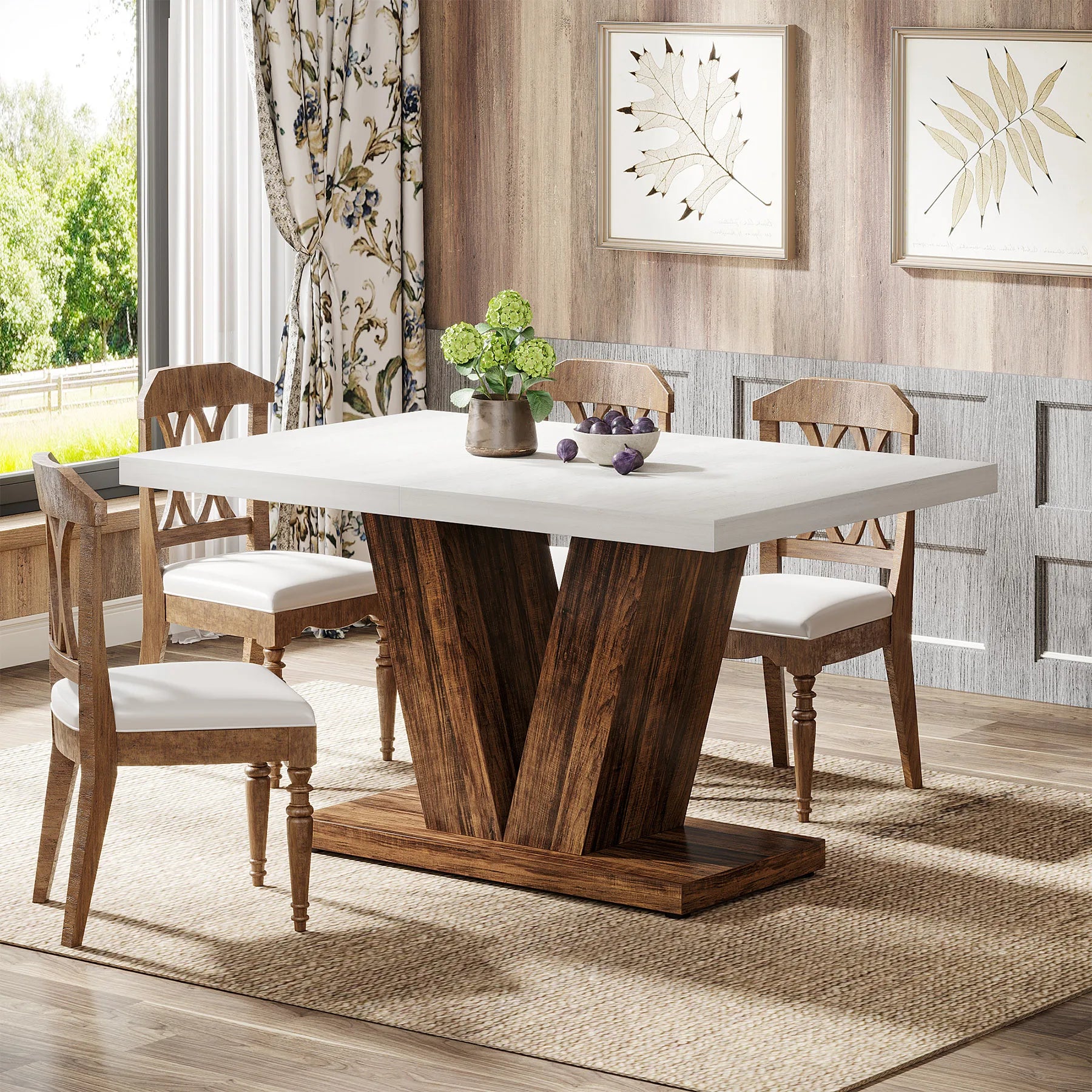 Farmhouse Wooden Table/4-6 People