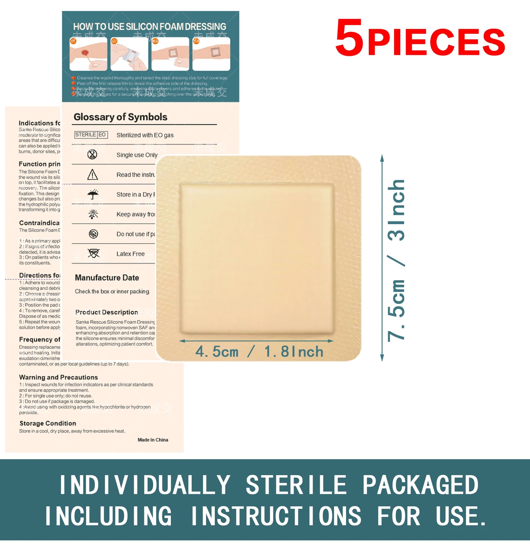 Silicone Foam Dressing, Waterproof
