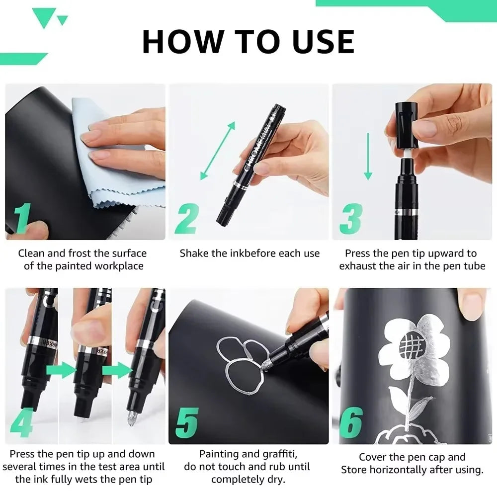 5/1pcs Chrome Pen Marker