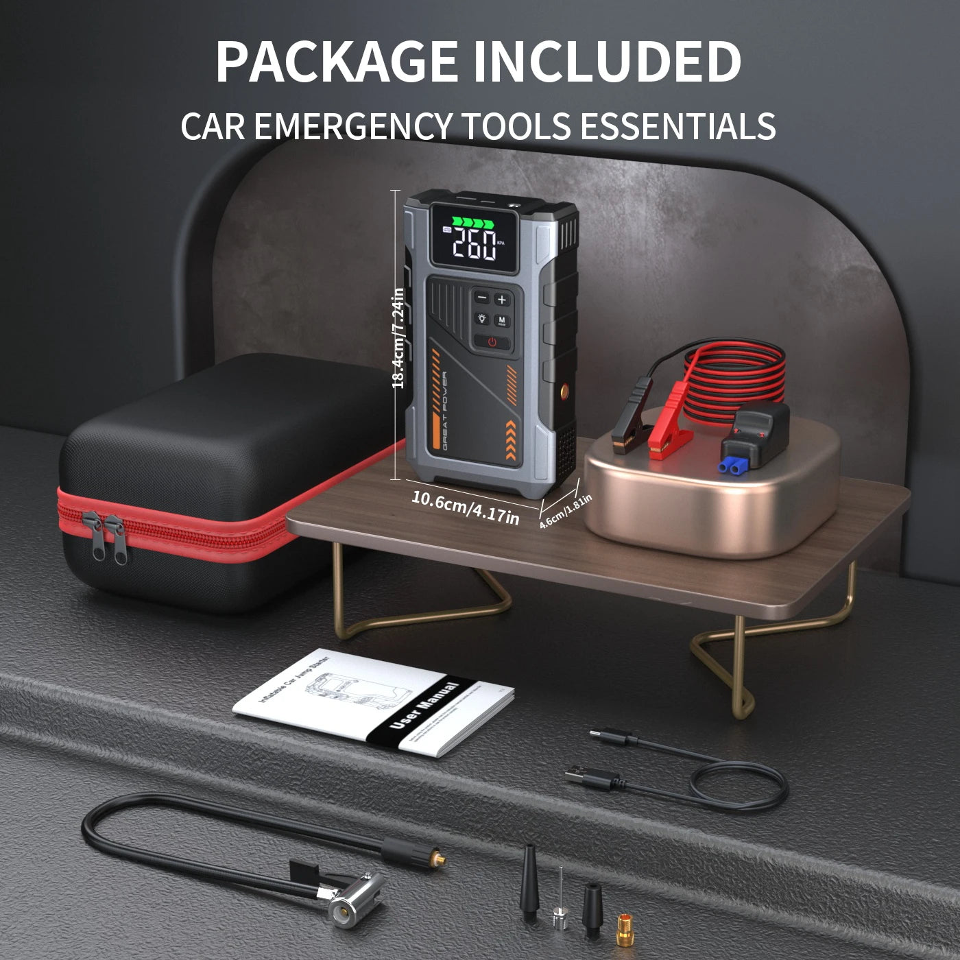 Portable Car Jump Starter/ Air Compressor