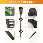 4/6/812Pcs Solar Torch Lights, Flickering Flame Waterproof