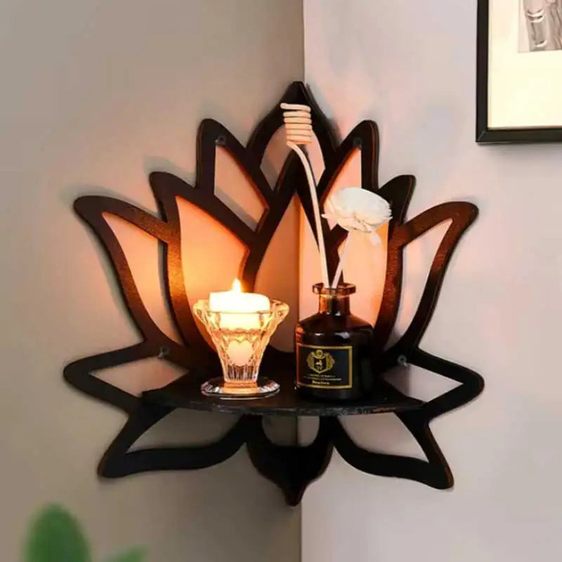 Wooden, Aromatherapy ,Wall Mounted Corner Shelf