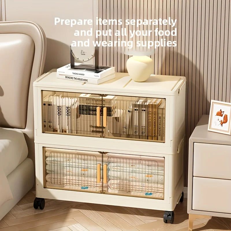 3/4/5-Tier Foldable Cabinet - Plastic Lidded Storage Box