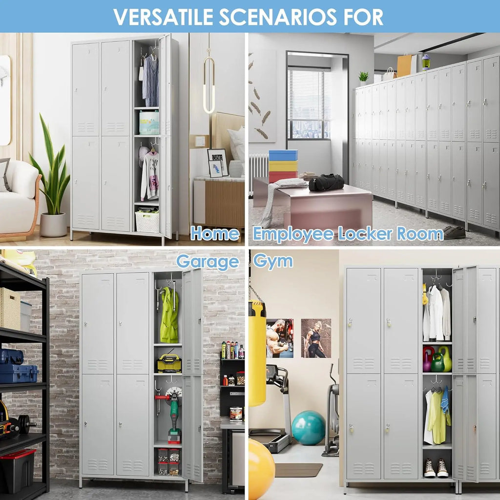 6 Metal Employee Storage Cabinets