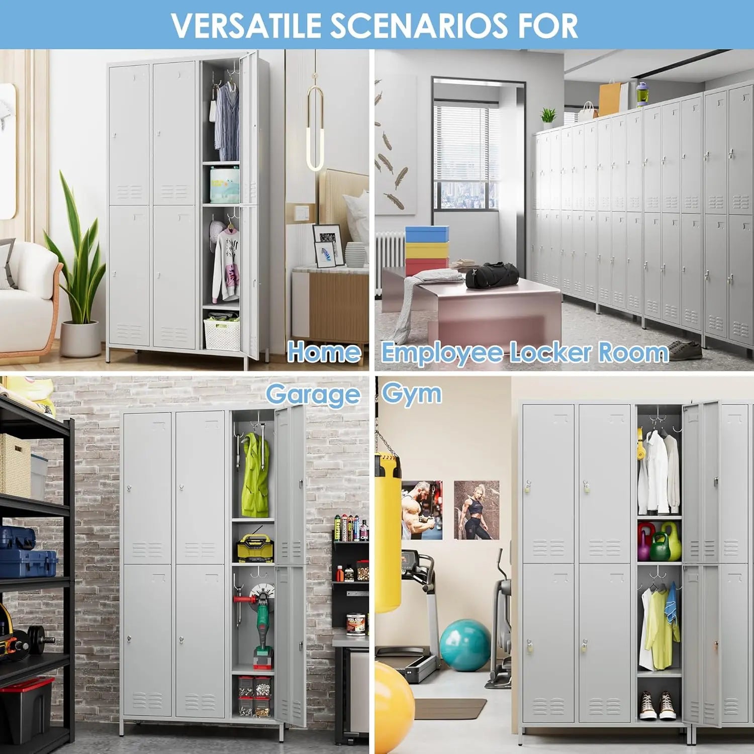 6 Metal Employee Storage Cabinets