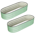 2- 4.5x2x1ft Oval Raised Garden Bed, Galvanized