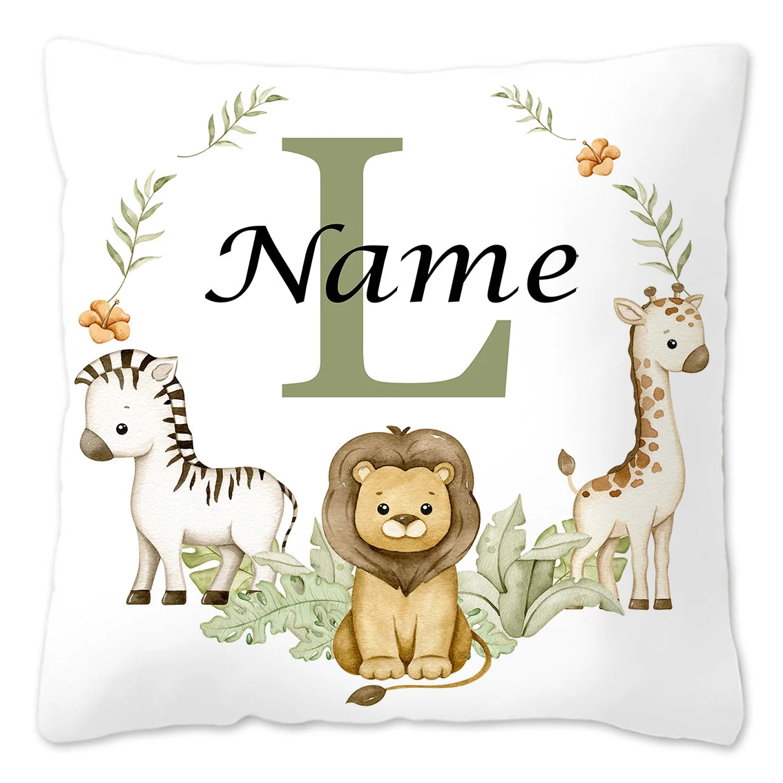 Animal with Name Pillow Case, Personalized