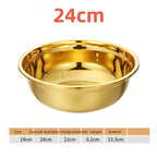 Round Golden Stainless Steel Colander