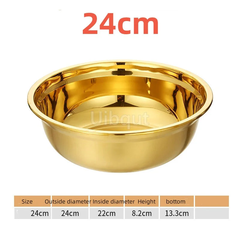 Round Golden Stainless Steel Colander