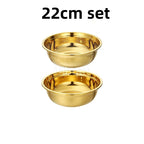 Round Golden Stainless Steel Colander