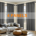 4pcs Light Filtering Curtains - Fade-Resistant, Rod Pocket