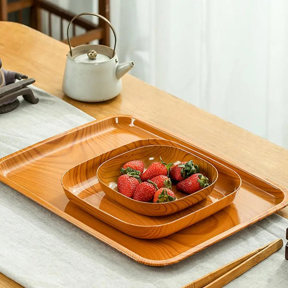 10PCS Wood Grain Dish