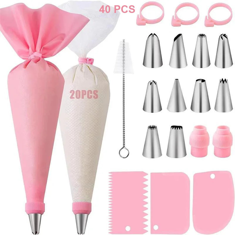 Silicone Piping Bags and Tips Set