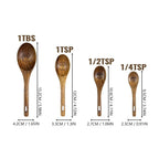 4pcs Wooden Measuring Cup / Spoon Set