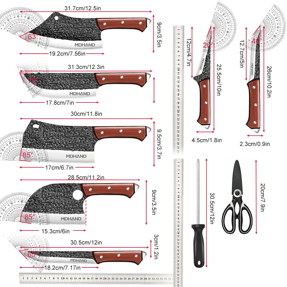 14pcs Kitchen Knives Set / Sharpener