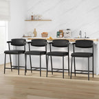 2 Bar Stools / Back/ Upholstered Wider Seat