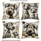 1/4pcs Dog-Patterned Pillowcases