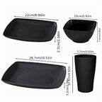 16/32Pcs Plastic Dinnerware Set
