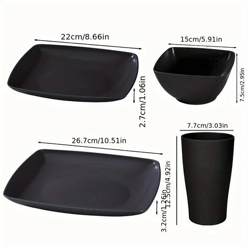 16/32Pcs Plastic Dinnerware Set