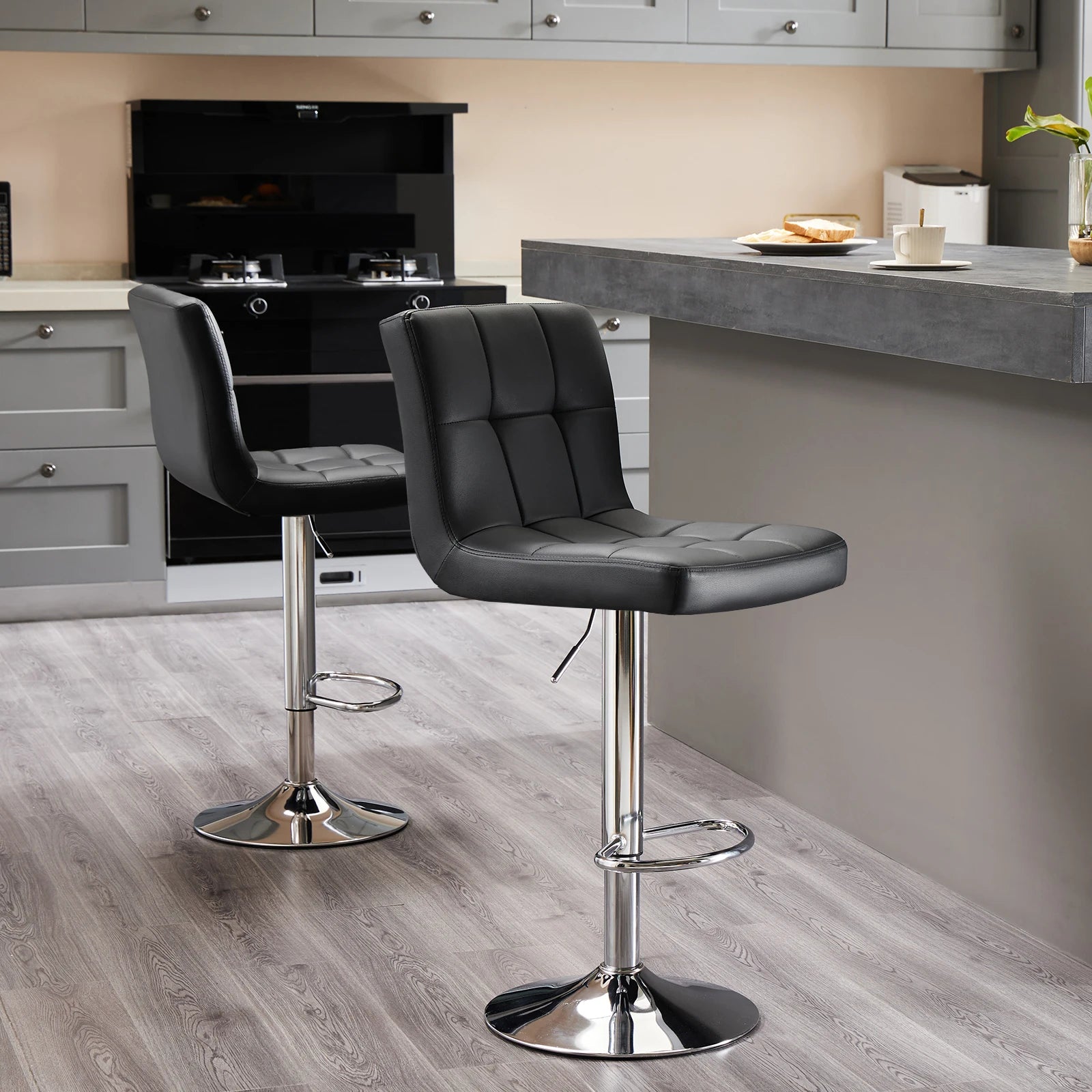 Leather Bar Stools Set of 2