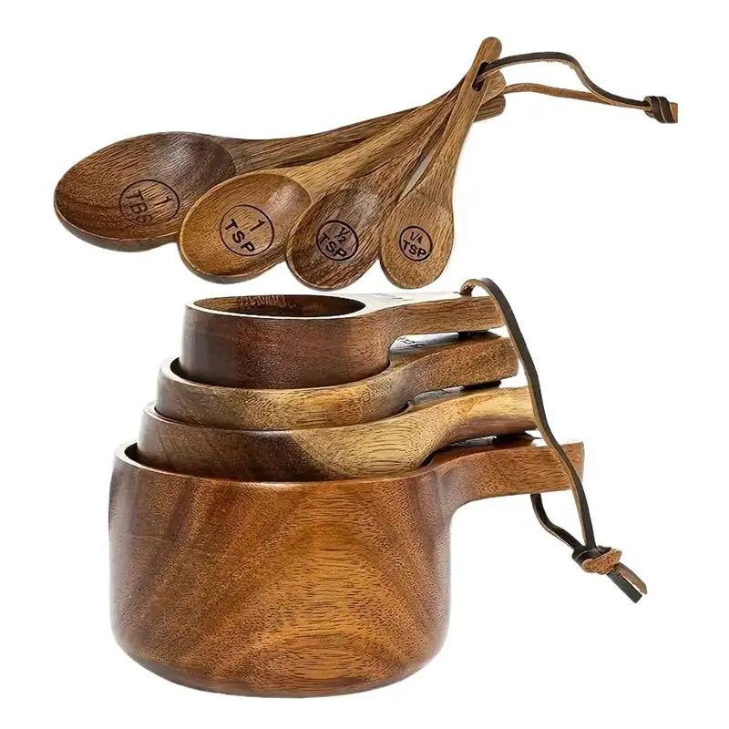 4pcs Wooden Measuring Cup / Spoon Set
