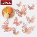 12/48Pcs 3D Butterfly  Wall Sticker