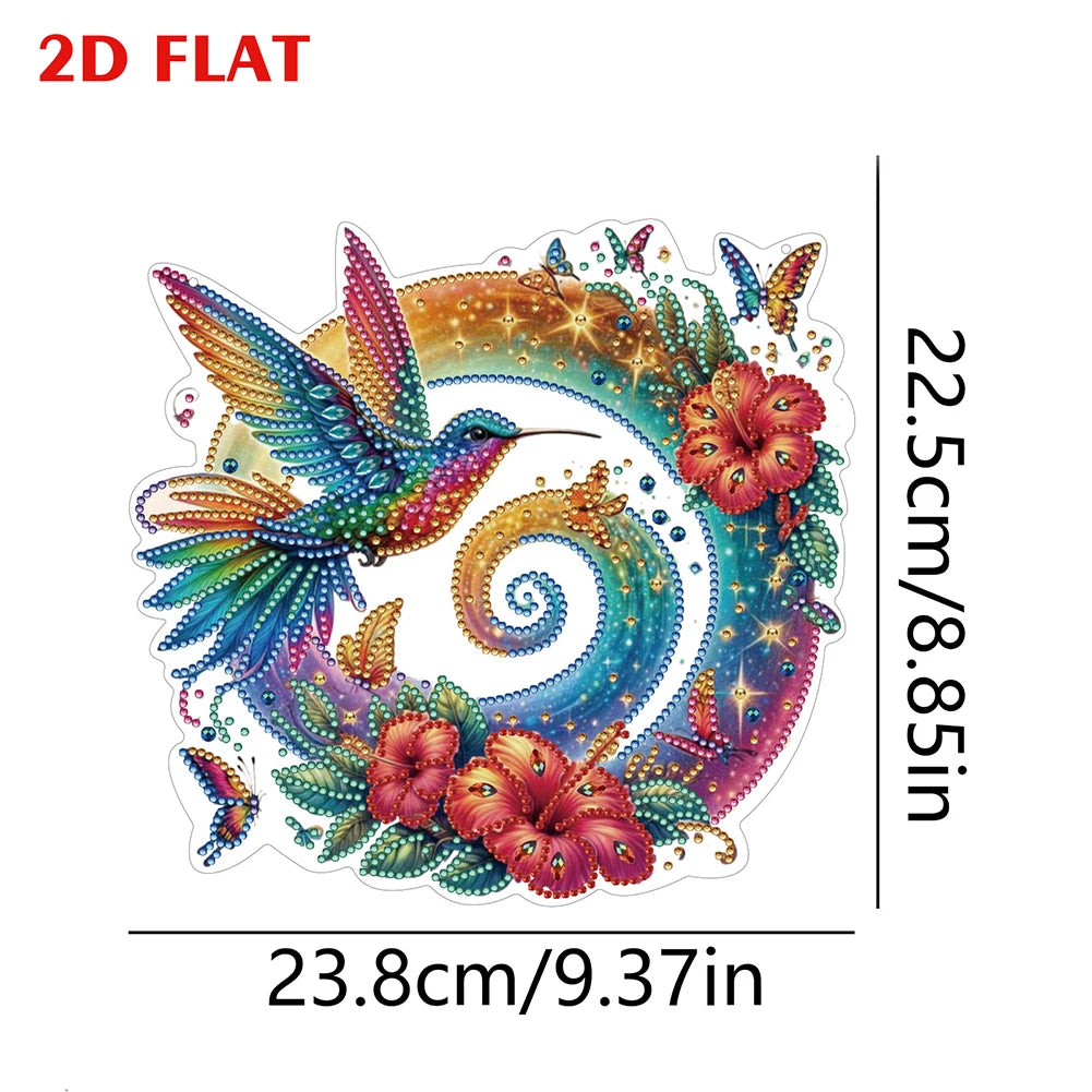 Flat Hummingbird Hanging Diamond Art Kit