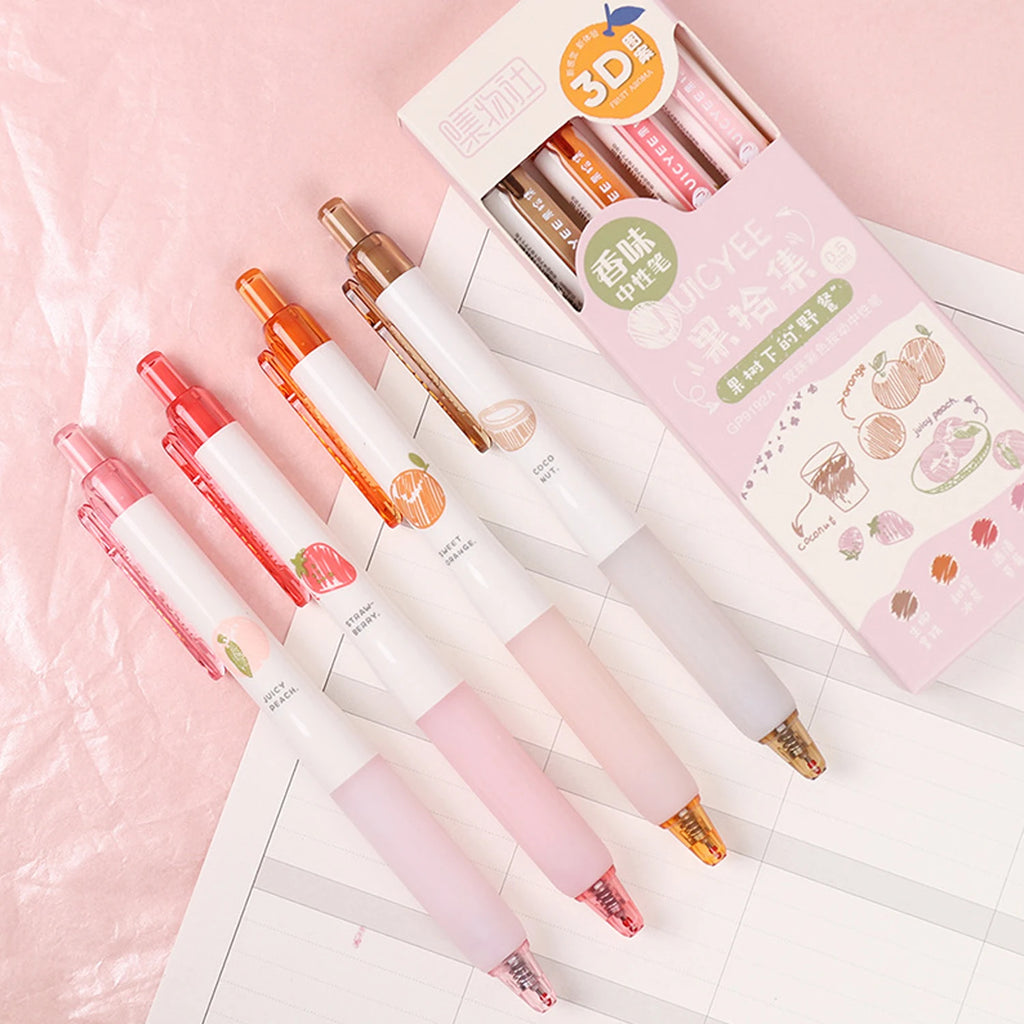 4Pcs Fruit Scent Colored Gel Pens
