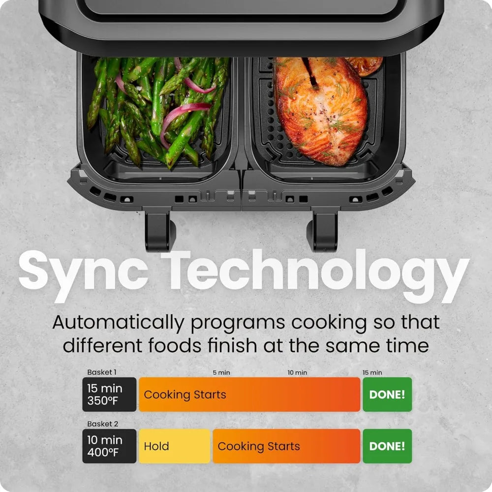 6 Quart Dual Basket Air Fryer