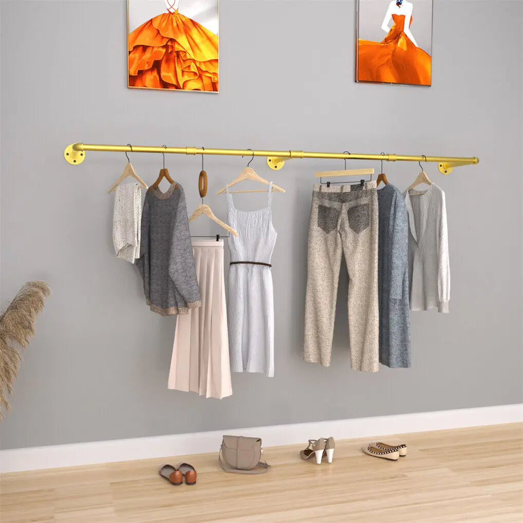 Detachable Wall Mounted Clothes Rack Black Iron