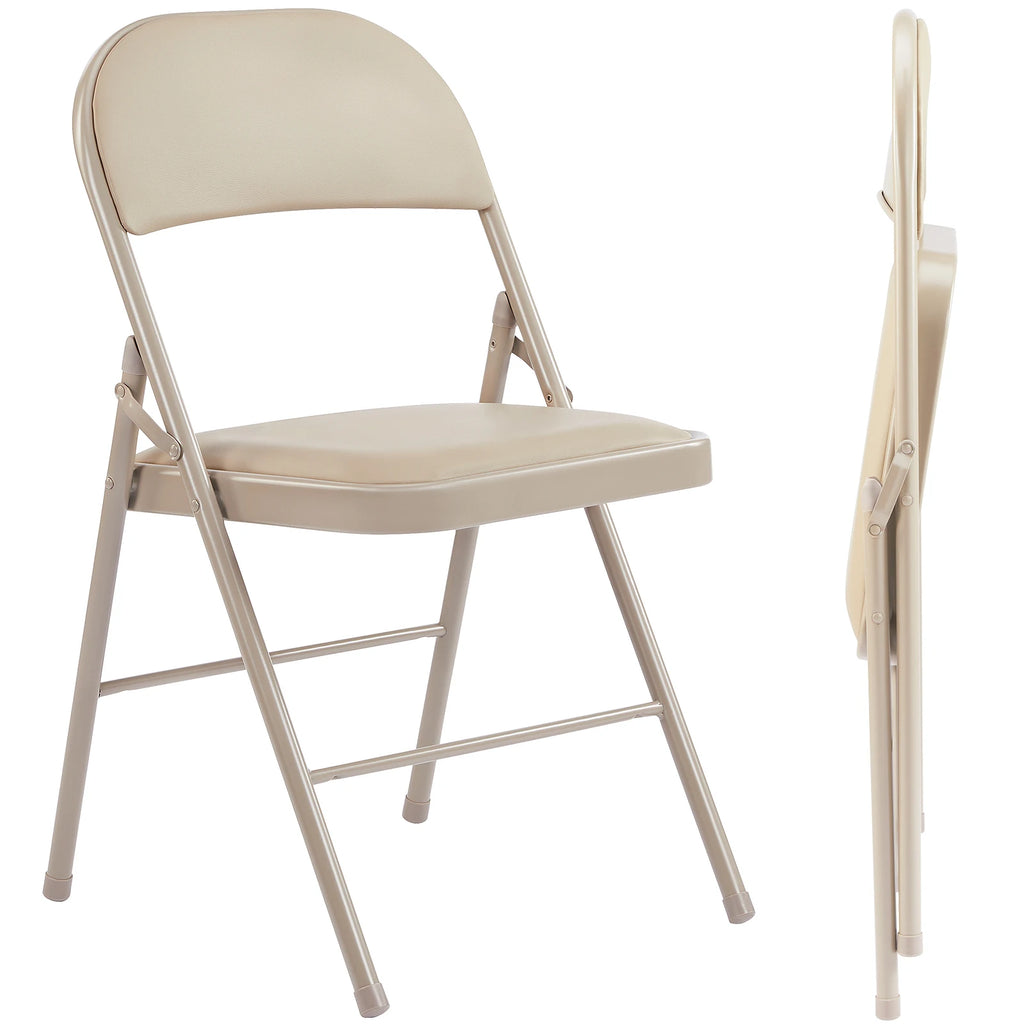 2 Leather Padded Folding  Chairs