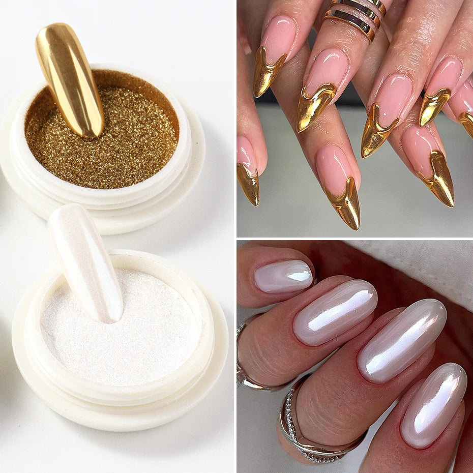 6pcs Chrome Mirror Nail Powder