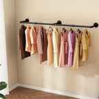 Detachable Wall Mounted Clothes Rack Black Iron
