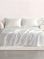 4pcs Satin Bed Sheet Set, Hypoallergenic