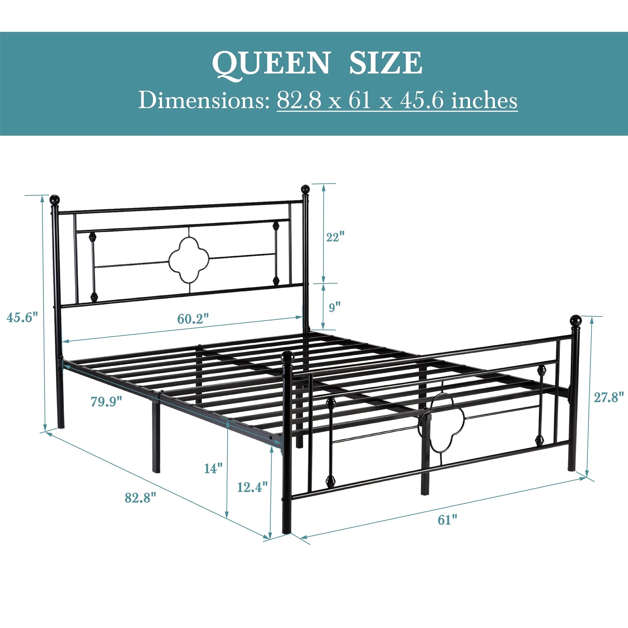 Platform Bed Frame, Vintage Victorian