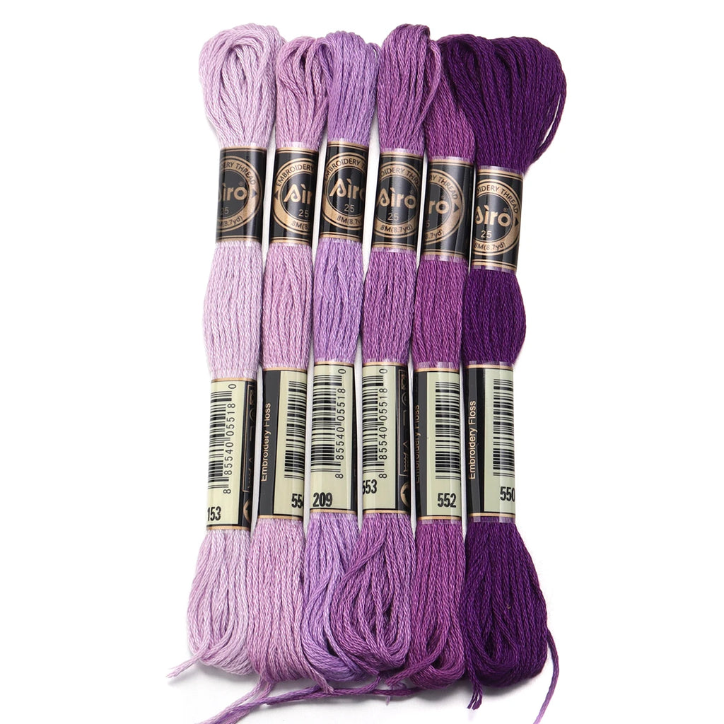 6pcs/lot Colorful Polyester Embroidery Thread
