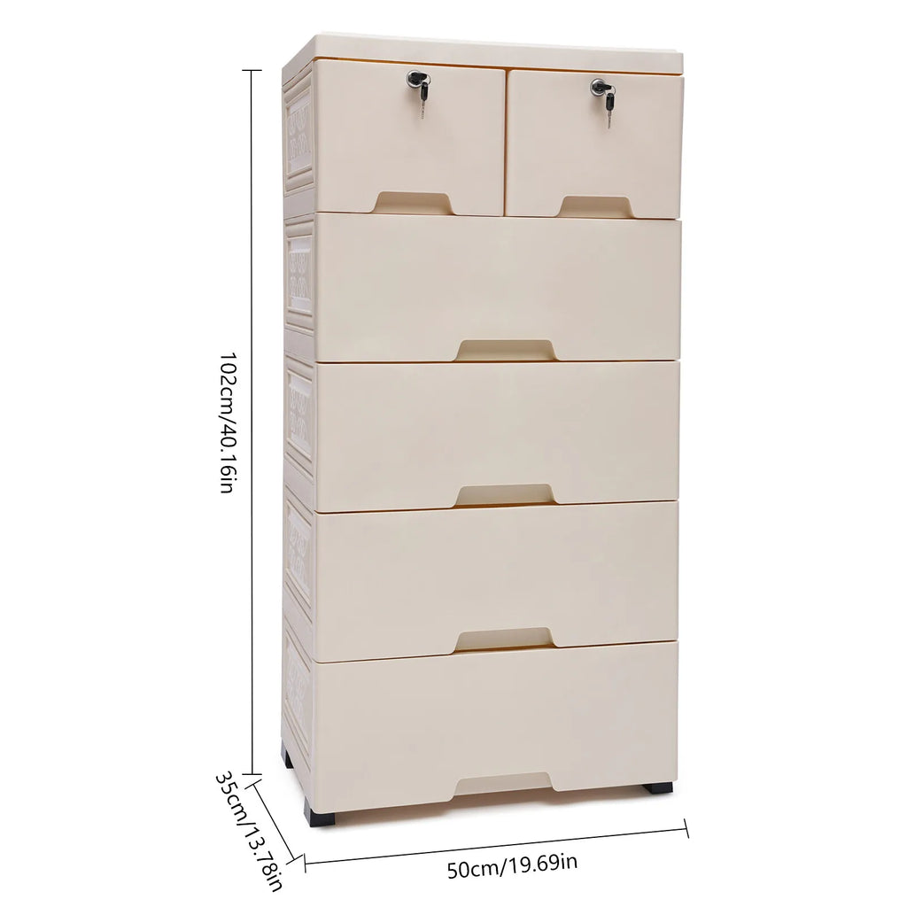 6 Drawers Dresser, Tall, Wood