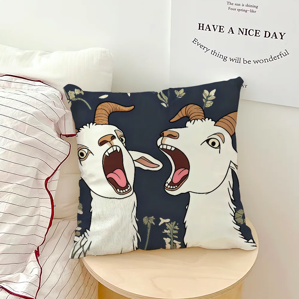 Screaming Goat Pillow Cover