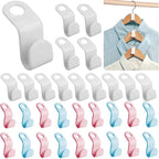 10/5Pcs Clothes Hanger Hooks Space Saving Organizer
