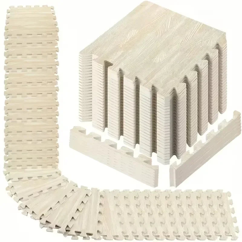 36 Pcs Wood Style Puzzle Interlocking Foam Tiles