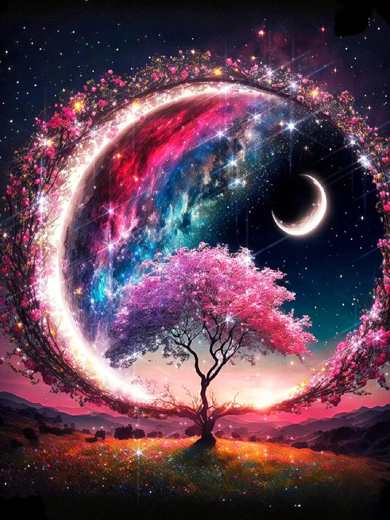 Diamond Painting Fantasy Moon Tree