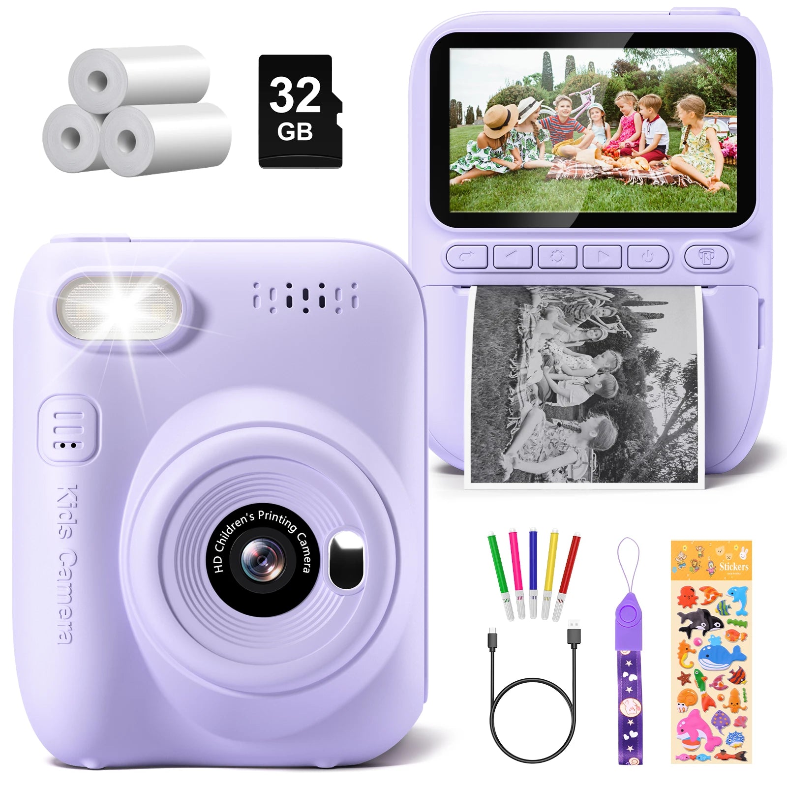 Kids Digital Camera, Portable/ Instant Print