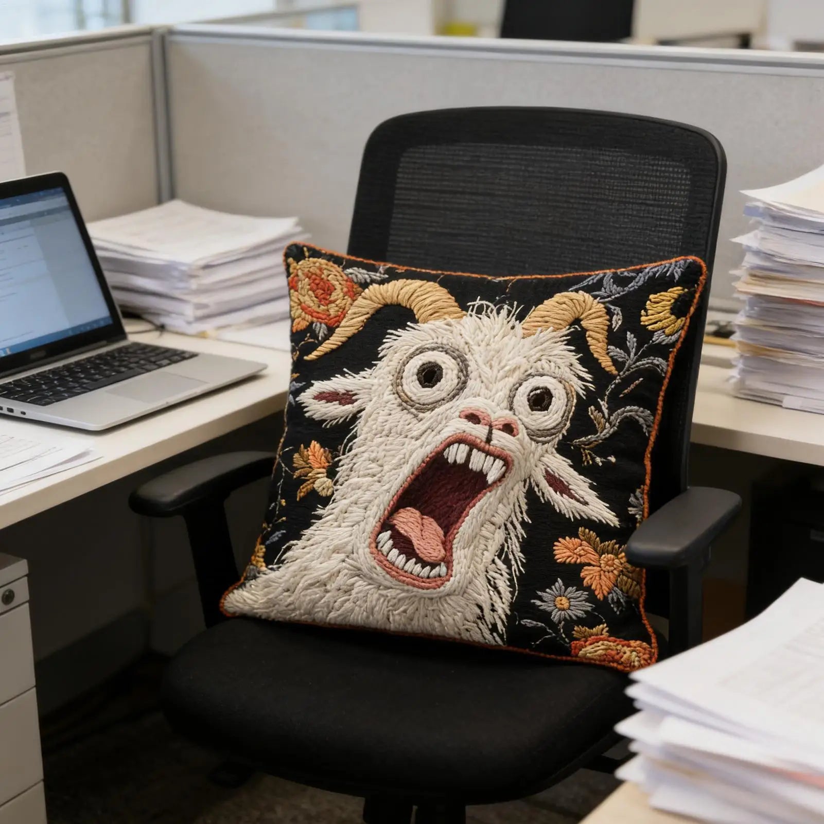 Screaming Goat Pillow Cover