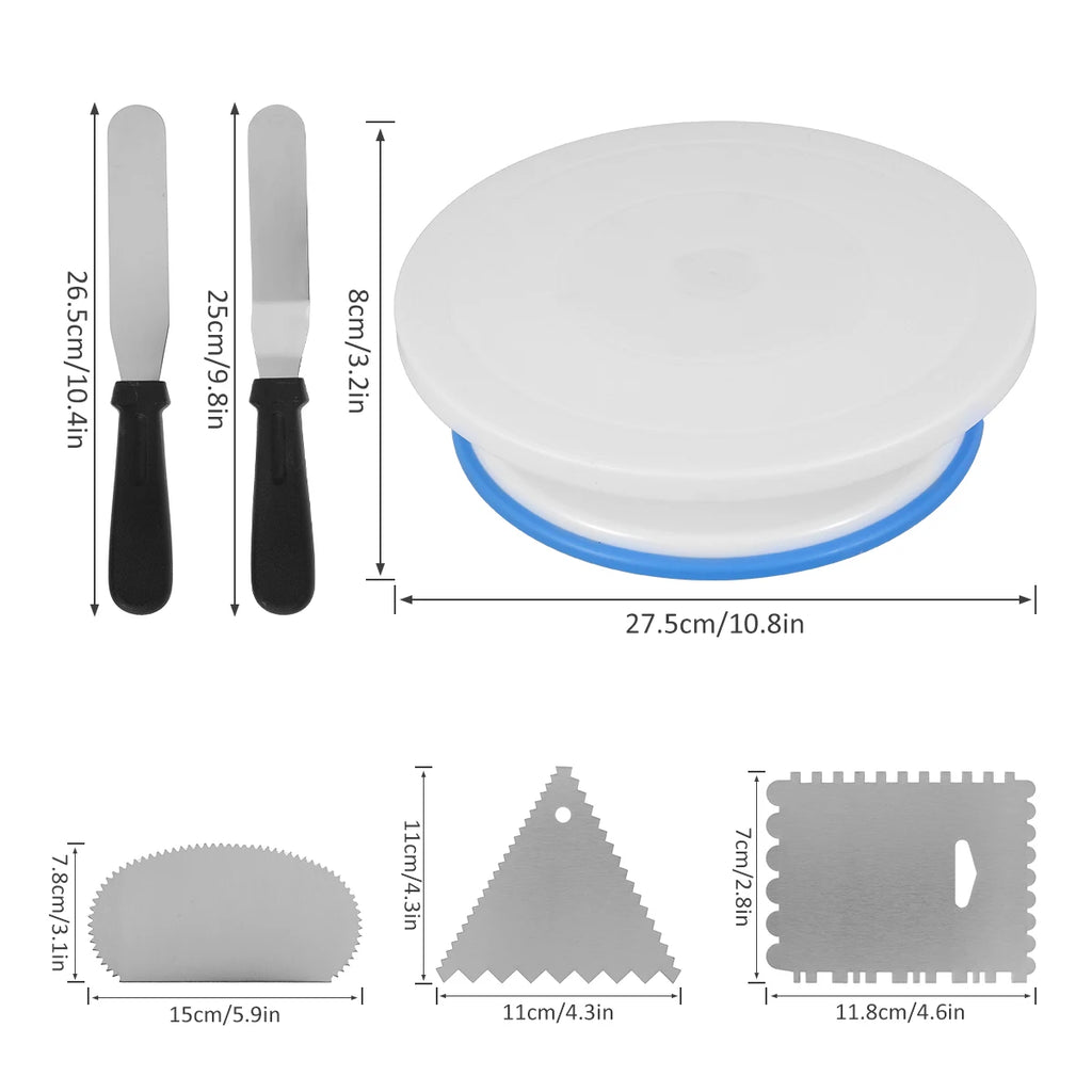74/6 pc Turntable, Piping Bag, Icing Piping, Nozzle
