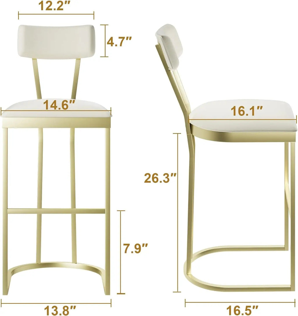 2Pcs Counter Height Bar Stools Set