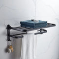 Matte Black Hook Towel Rack