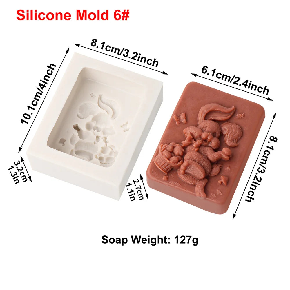 Rabbit Silicone Mold Bunny with Flower