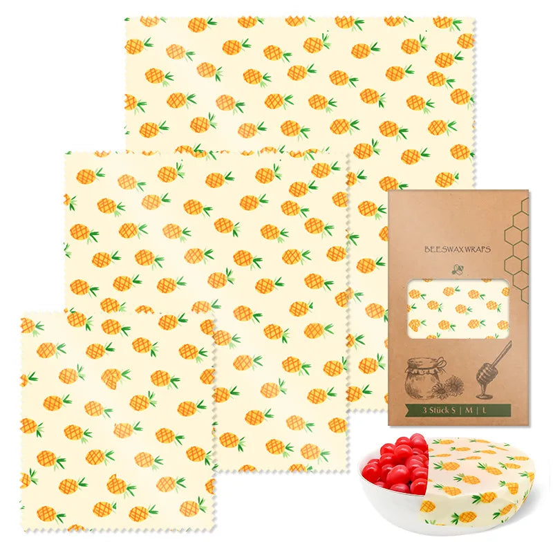 3PC/SET Beeswax Food Wraps, Reusable