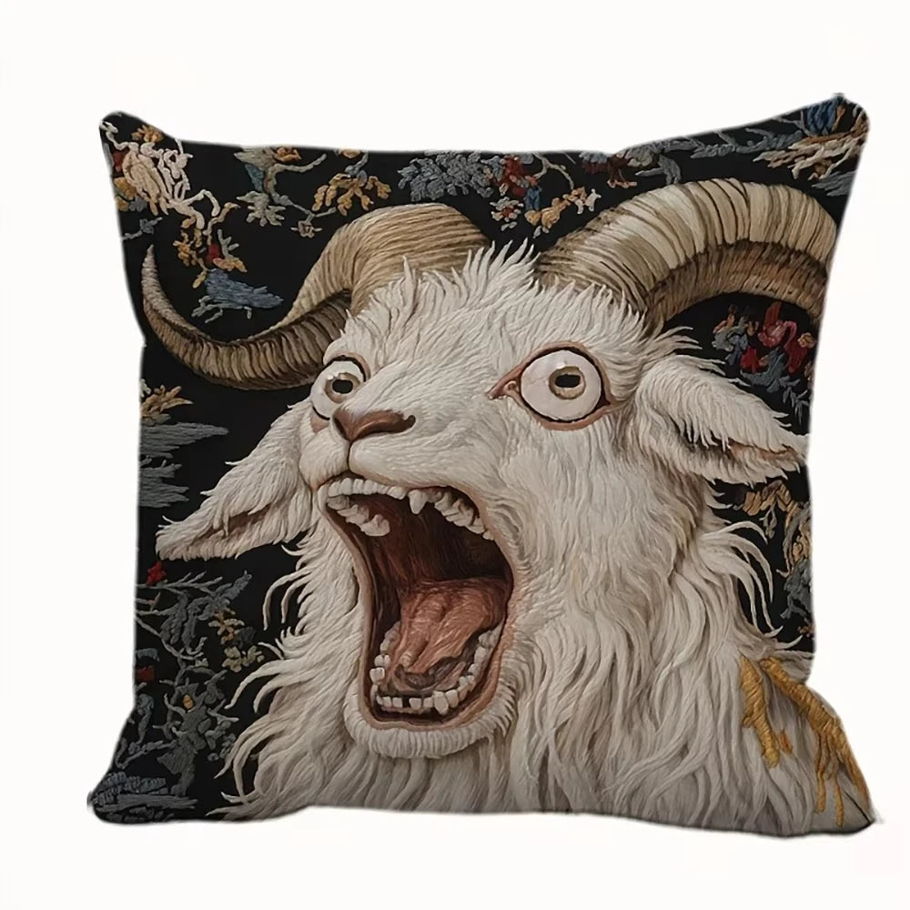 Fantasy Goat Print Pillow Case
